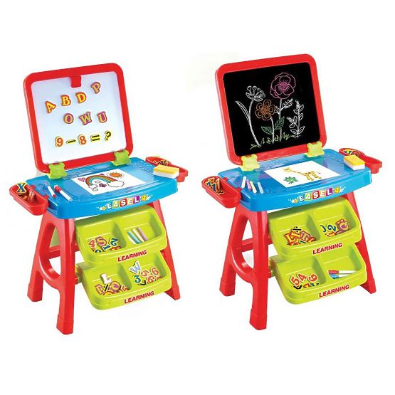 Dětská edukační magnetická tabule 3v1 Baby Mix Červená