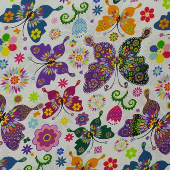 Dětská ergonomická židle k psacímu stolu upravená na výšku 119-142 cm - motýli