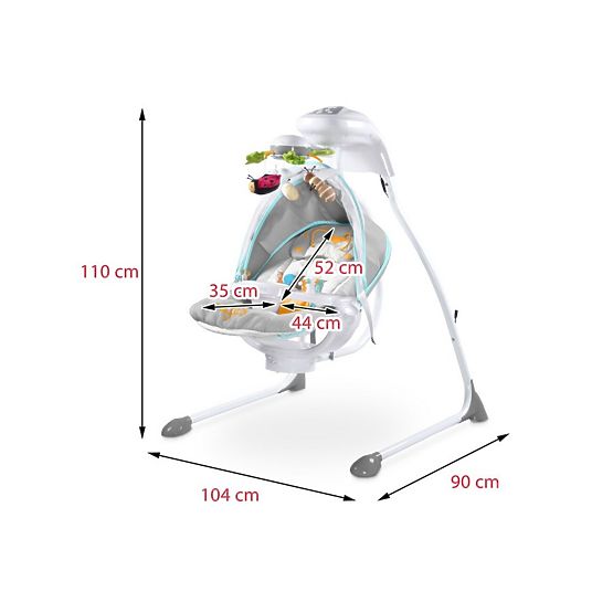 Dětská houpačka CARETERO Bugies grey Šedá