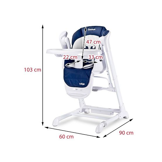 Dětská jídelní židlička 2v1 Caretero Indigo grey Šedá