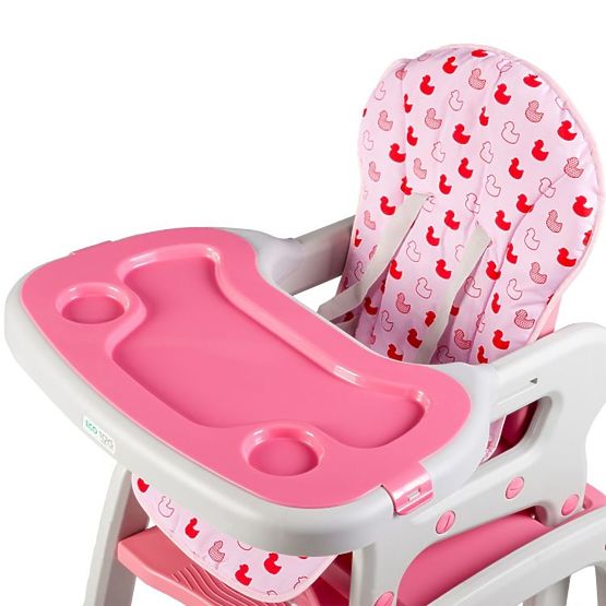 Dětská jídelní židlička 3v1 - růžová