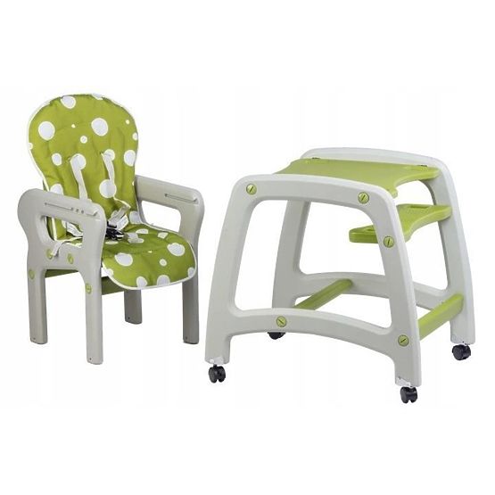 Dětská jídelní židlička 3v1 - zelená