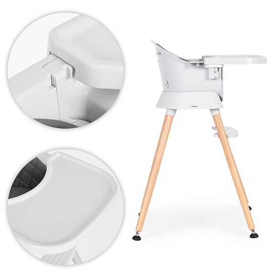 Dětská jídelní židlička 6v1 s prošívaným potahem a šedým tácem ECOTOYS