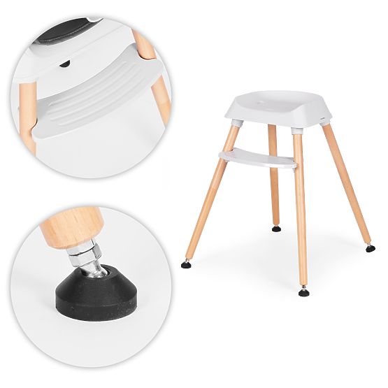 Dětská jídelní židlička 6v1 s prošívaným potahem a šedým tácem ECOTOYS