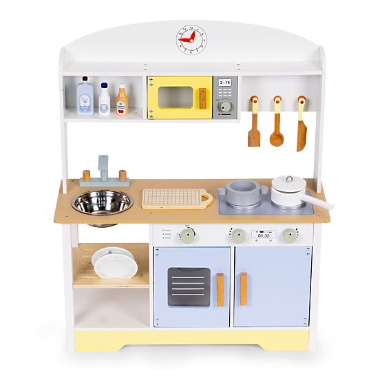Dětská kuchyňka trouba pračka mikrovlnka 12 doplňků ECOTOYS