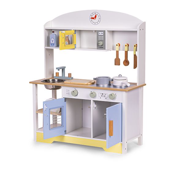 Dětská kuchyňka trouba pračka mikrovlnka 12 doplňků ECOTOYS