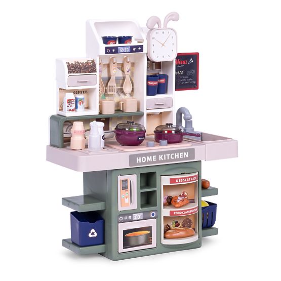 Dětská kuchyňka zvuky LED generátor páry 35 doplňků