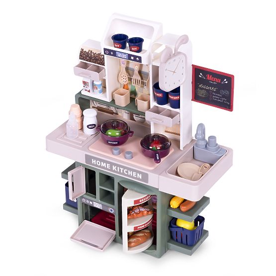 Dětská kuchyňka zvuky LED generátor páry 35 doplňků