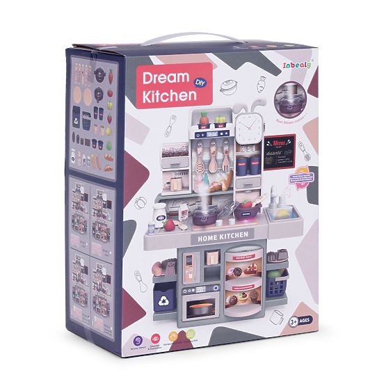 Dětská kuchyňka zvuky LED generátor páry 35 doplňků