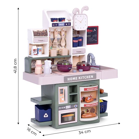 Dětská kuchyňka zvuky LED generátor páry 35 doplňků