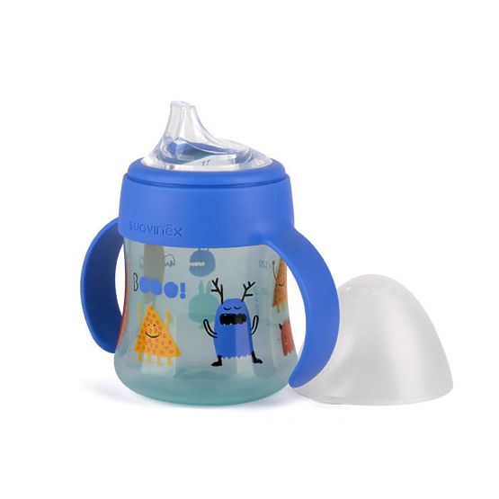 Dětská láhev s oušky Suavinex BOOO - modrá 150 ml