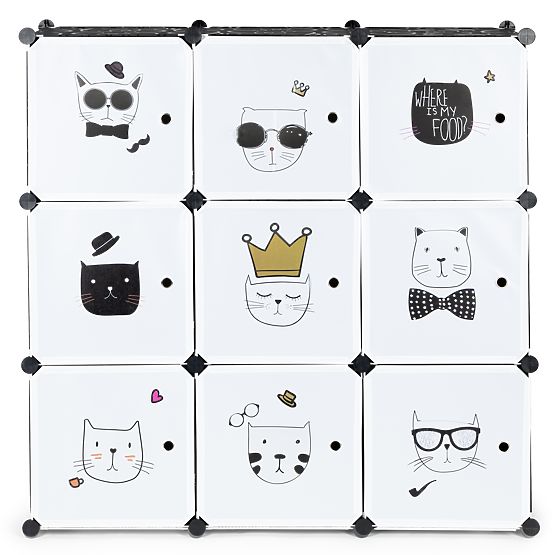 Dětská modulární skříň s regály 9 polic dětská