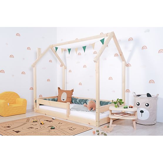 Dětská Montessori postel domeček Chimney- přírodní