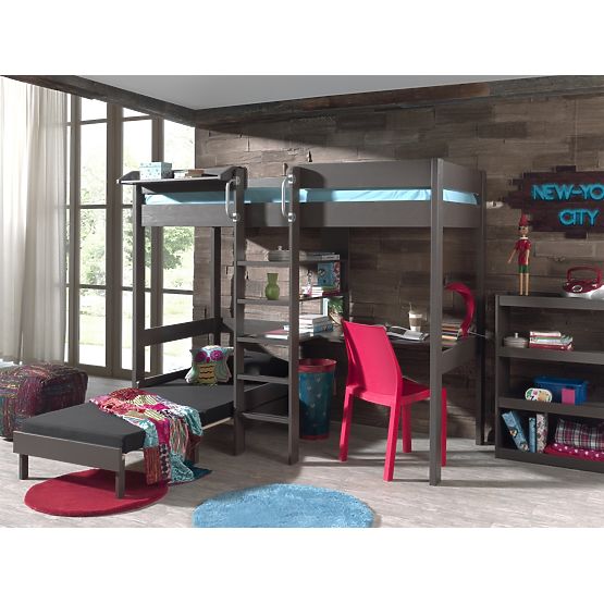 Dětská multifunkční postel Pino šedá