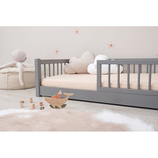 Dětská nízká postel Montessori Ourbaby - šedá