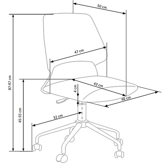 Dětská otočná židle Skate růžová