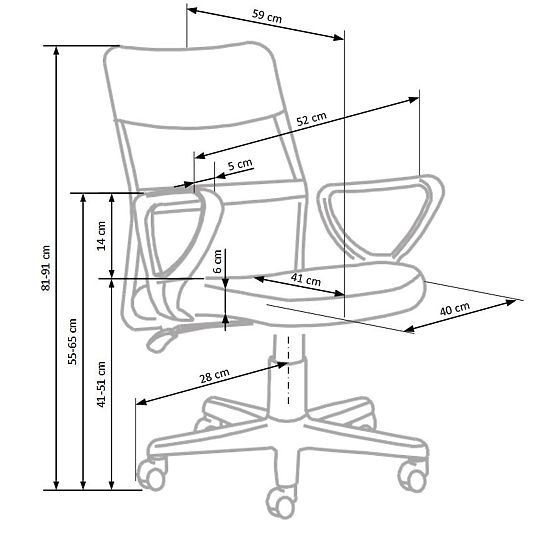Dětská otočná židle Timmy šedá