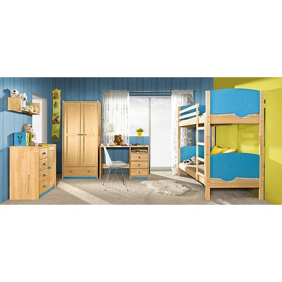 Dětská patrová rozkládací postel Trio borovice