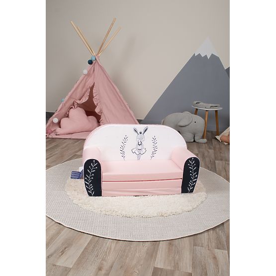 Dětská pohovka Zaječí baletka - bílo-růžová