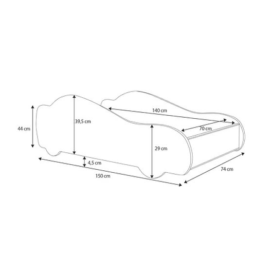 Dětská postel auto Batcar black 140x70