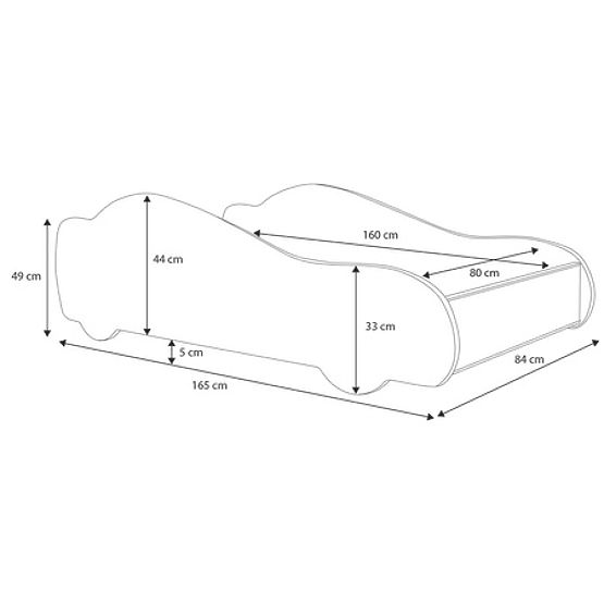 Dětská postel auto Batcar black 160x80