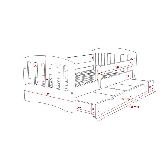 Dětská postel Classic - zelená