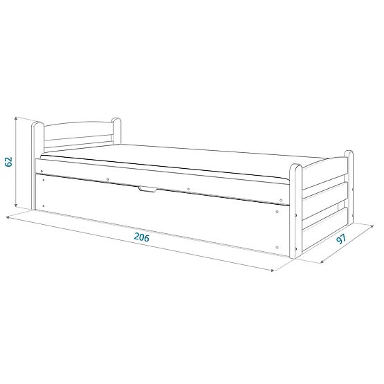 Dětská postel David - přírodní