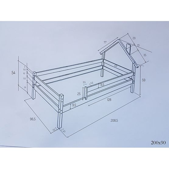 Dětská postel domeček Ollie - přírodní