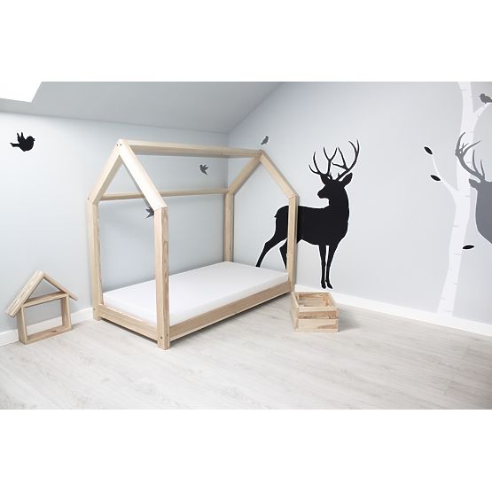 Dětská postel domeček - přírodní