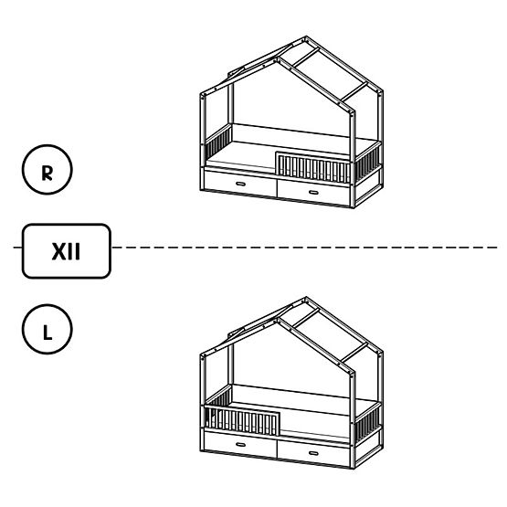 Dětská postel domeček Viktor - 200x90 cm - šedá