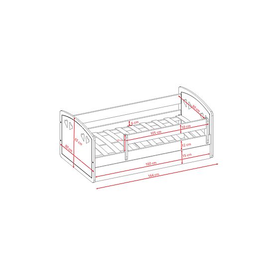 Dětská postel Julie - růžová