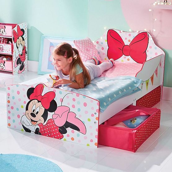 Dětská postel Minnie Mouse s úložným prostorem