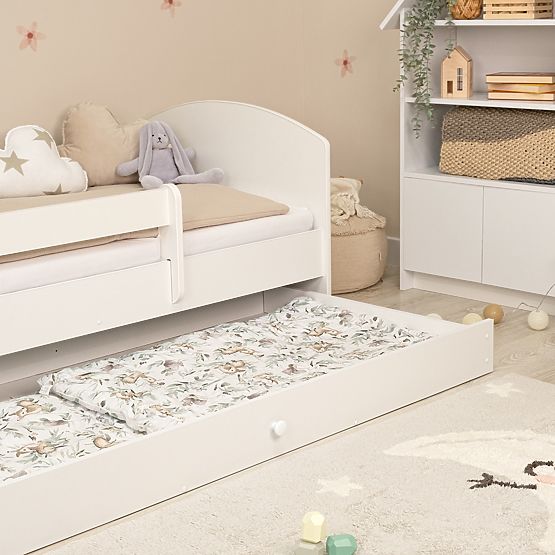Dětská postel Ourbaby se zábranou - bílá