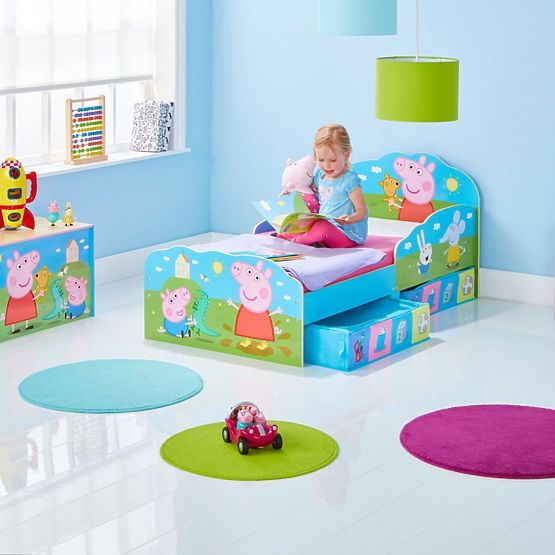 Dětská postel Peppa Pig s úložnými boxy