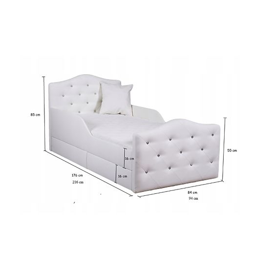 Dětská postel Princess - šedá