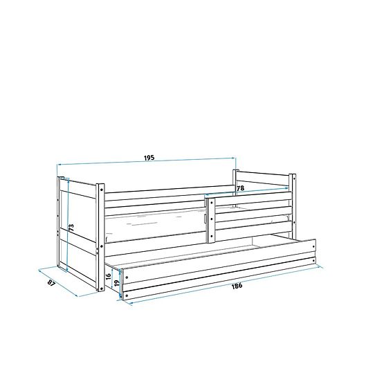 Dětská postel Rocky 1  - borovice