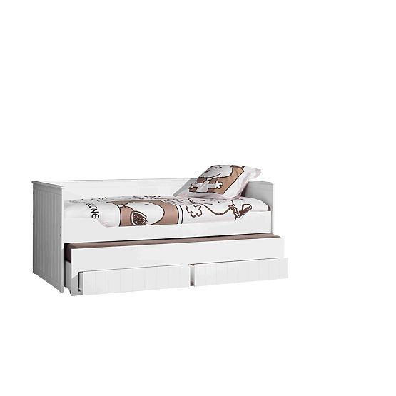 Dětská postel s přistýlkou a šuplíky Robin - bílá 