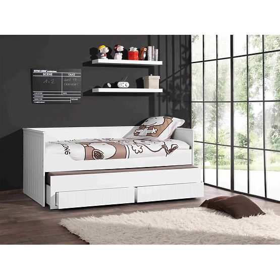 Dětská postel s přistýlkou a šuplíky Robin - bílá 