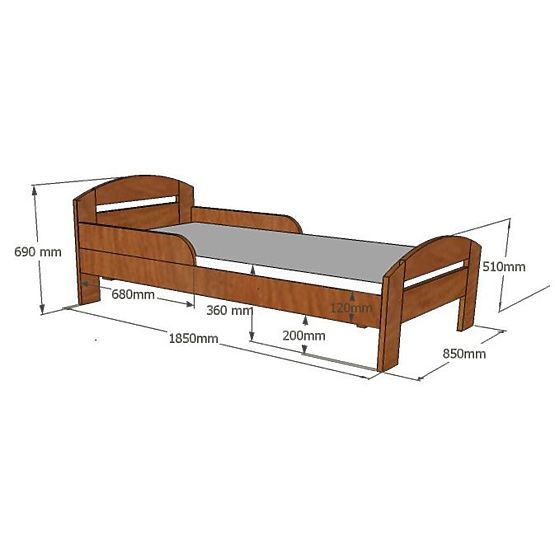 Dětská postel s úložným prostorem Timi - přírodní