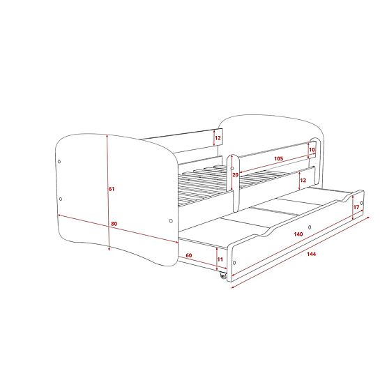  Dětská postel se zábranou - Superhrdinové - zelená