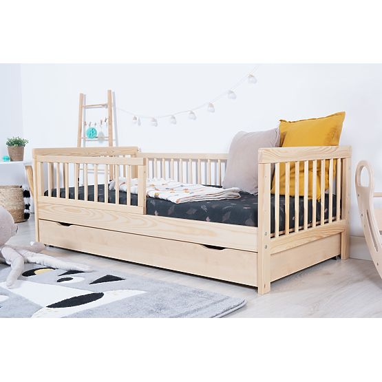Dětská postel se zábranou TEDDY - přírodní