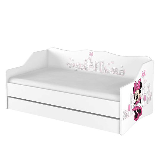Dětská postel se zády - Minnie Mouse v Paříži