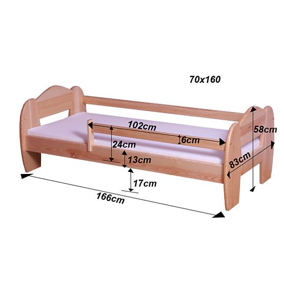 Dětská postel Sněhurka - fialová