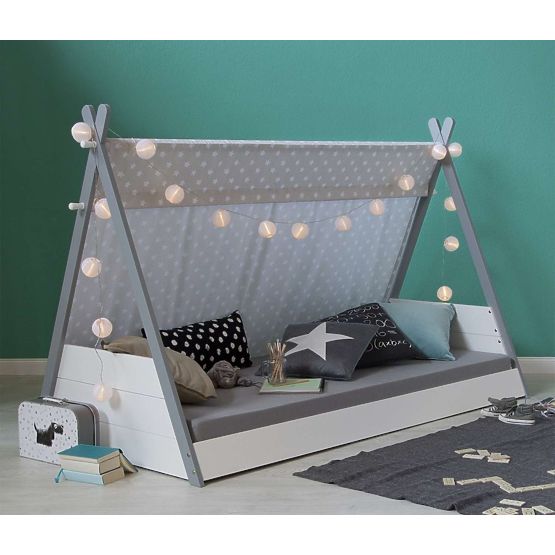 Dětská postel Teepee - bílá-šedá