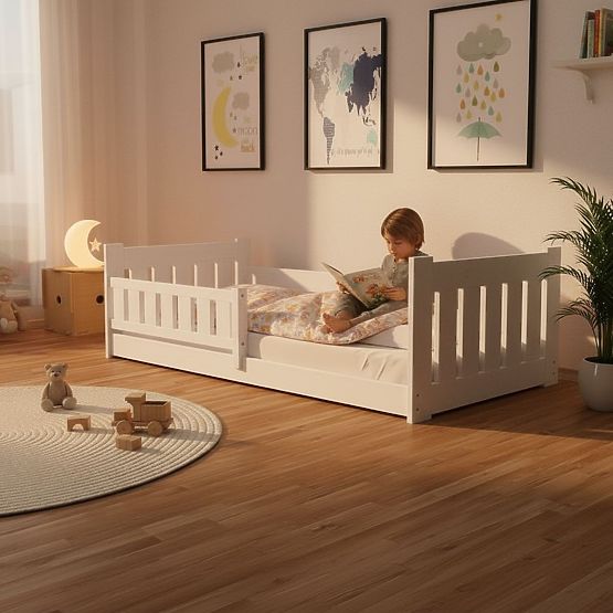 Dětská postel Tom - bílá, nízká