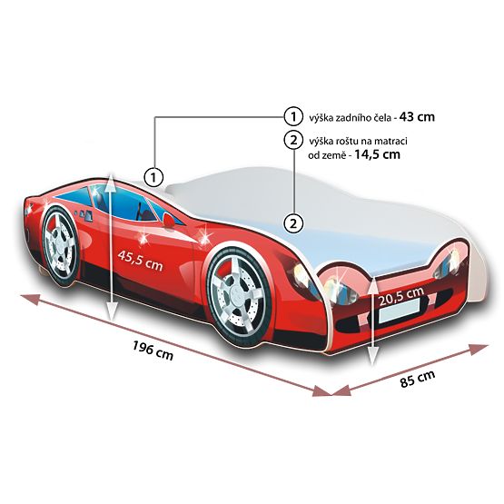 Dětská postel -  Závodní auto