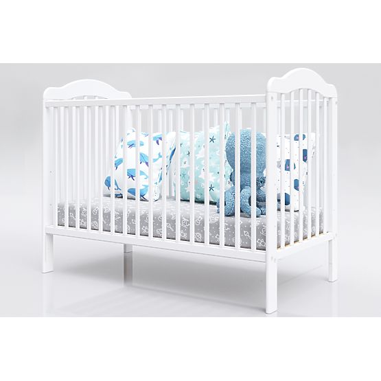 Dětská postýlka Alek s vyjímatelnými příčkami - bílá