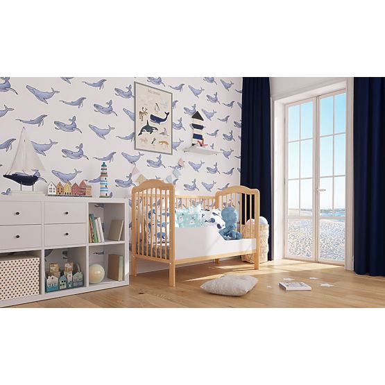 Dětská postýlka Alek s vyjímatelnými příčkami - přírodní