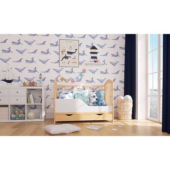 Dětská postýlka Alek s vyjímatelnými příčkami - přírodní