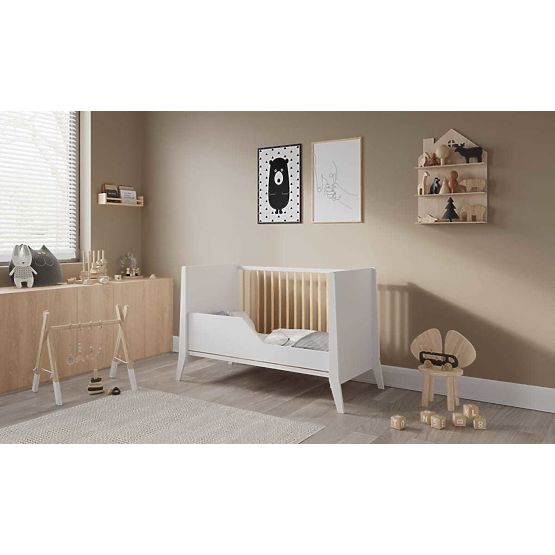Dětská postýlka Cosmo Scandi 120x60 bílo-přírodní